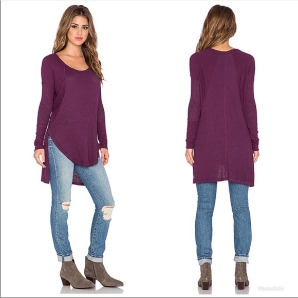 Free People Women's Size Small Ventura Thermal Tunic Top African Violet Purple - Picture 1 of 9